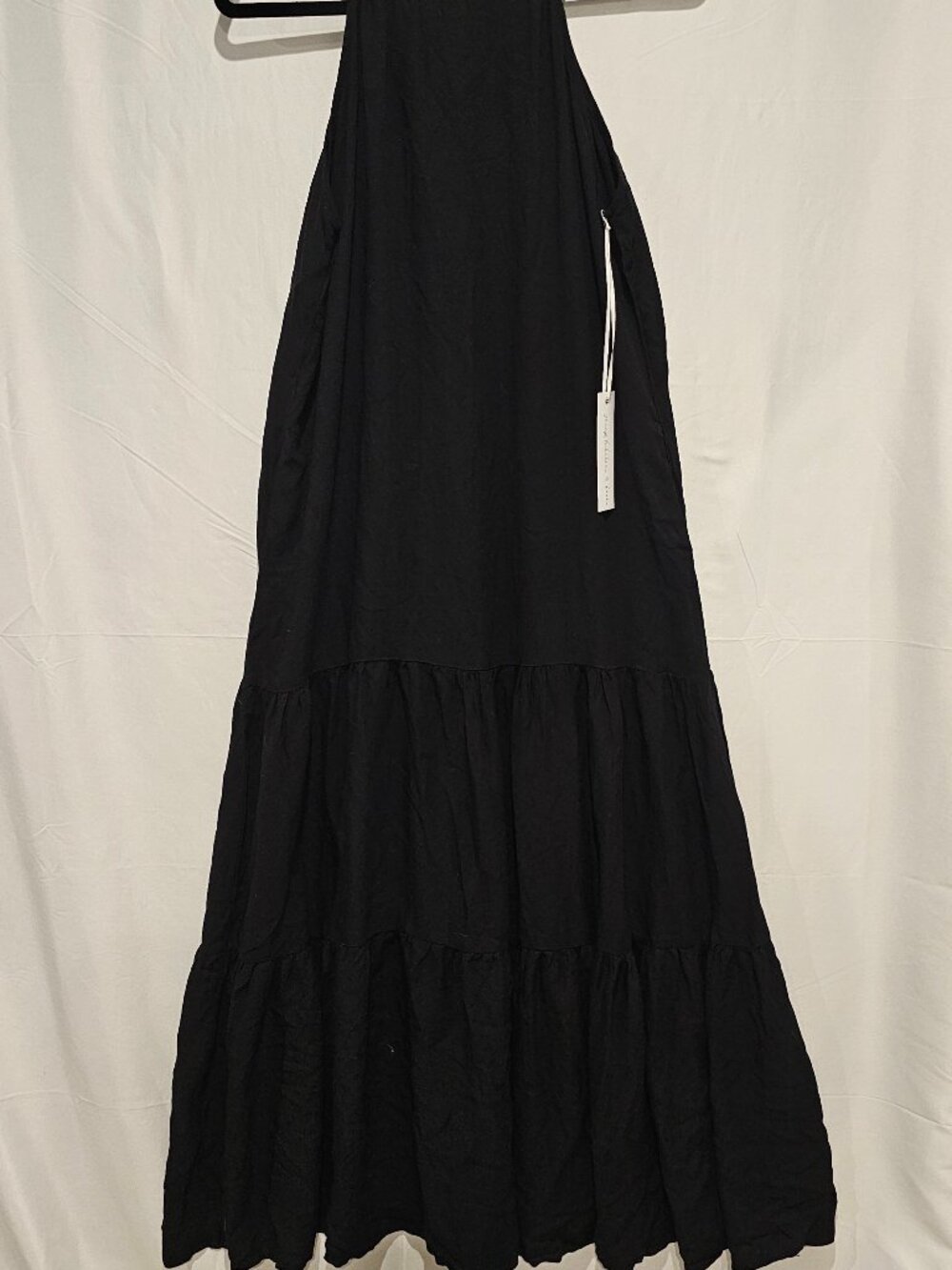 Young Fabulous & Broke Black Rayon Tiered Maxi Dress Women's Size S Boho